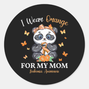 Wear Orange For My Mum Leukaemia Awareness Panda Classic Round Sticker