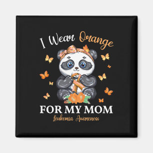 Wear Orange For My Mum Leukaemia Awareness Panda Magnet