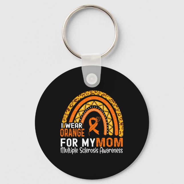 Wear Orange For My Mum Multiple Sclerosis Awarenes Key Ring (Front)