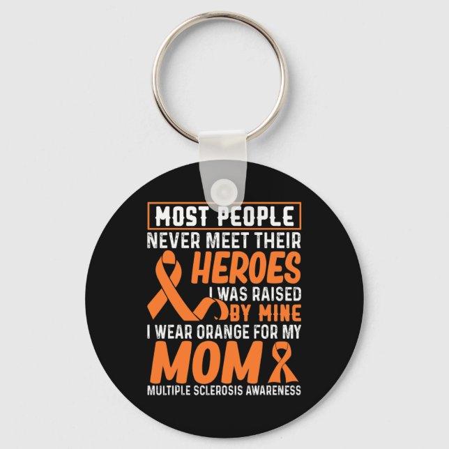 Wear Orange For My Mum Multiple Sclerosis Awarenes Key Ring (Front)
