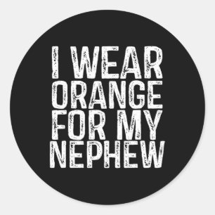 Wear Orange For My Nephew Leukaemia Awareness 1 Classic Round Sticker