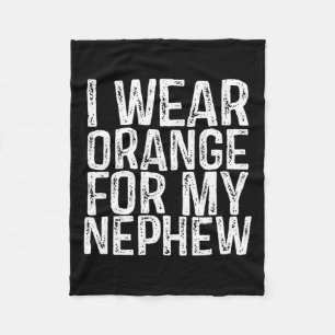 Wear Orange For My Nephew Leukaemia Awareness 1 Fleece Blanket