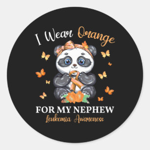 Wear Orange For My Nephew Leukaemia Awareness Pand Classic Round Sticker