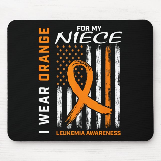 Wear Orange For My Niece Leukaemia Awareness Ameri Mouse Mat (Front)
