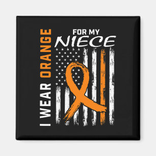 Wear Orange For My Niece Leukaemia Cancer Awarenes Magnet