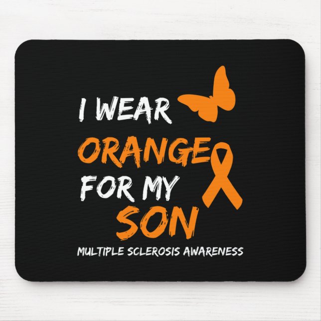 Wear Orange For My Son Multiple Sclerosis Ribbon  Mouse Mat (Front)