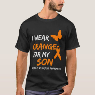 Wear Orange For My Son Multiple Sclerosis Ribbon  T-Shirt