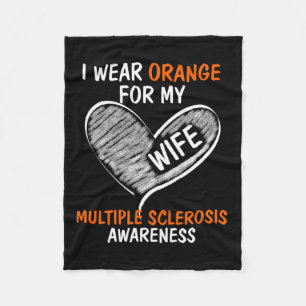 Wear Orange For My Wife Ms Awareness Fleece Blanket