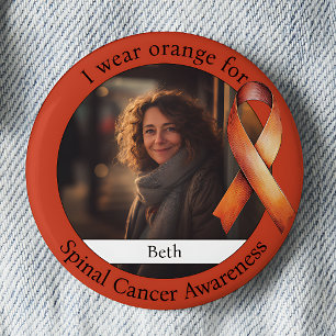 Wear Orange for Spinal Cancer Awareness Photo 6 Cm Round Badge