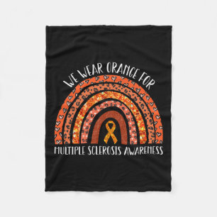 Wear Orange Ms Rainbow Multiple Sclerosis Awarenes Fleece Blanket