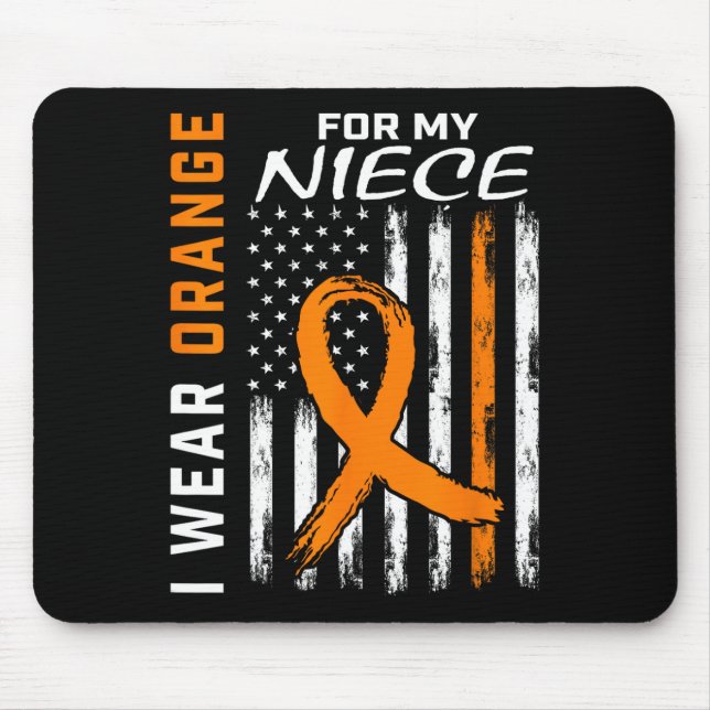 Wear Orange Niece Multiple Sclerosis Ms Flag Gifts Mouse Mat (Front)