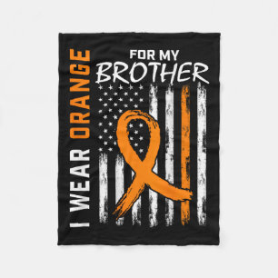 Wear Orange Ribbon Brother Leukaemia Awareness Fla Fleece Blanket