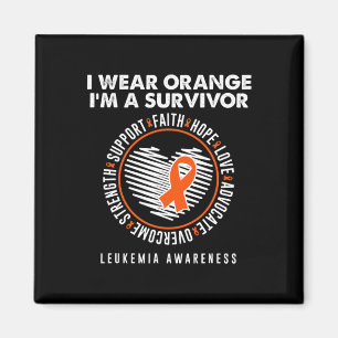 Wear Orange Ribbon Survivor Leukaemia Blood Cancer Magnet