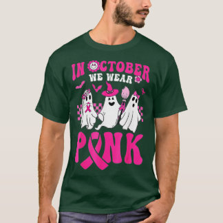 Wear Pink Breast Cancer Warrior Ghost Halloween 3 T-Shirt