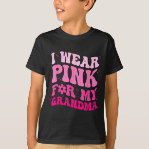 Wear pink for grandma groovy breast cancer women T-Shirt