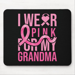 Wear Pink For My Grandma Breast Cancer Awareness Mouse Mat