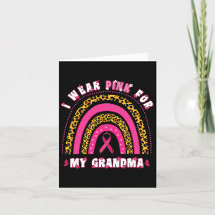 Wear Pink For My Grandma Groovy Breast Cancer Gran Card