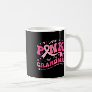 Wear Pink For My Grandma Mum Breast Cancer Support Coffee Mug