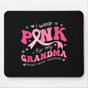 Wear Pink For My Grandma Mum Breast Cancer Support Mouse Mat