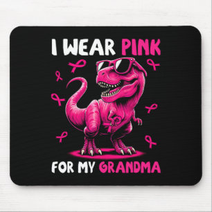 Wear Pink For My Grandma T-rex Dinosaur Breast Can Mouse Mat