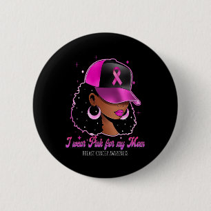 Wear Pink For My Mum Breast Cancer Awareness Afro 6 Cm Round Badge