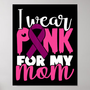 Wear Pink For My Mum Support Breast Cancer Awarene Poster