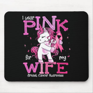 Wear Pink For My Wife Shirt Breast Cancer Awarenes Mouse Mat