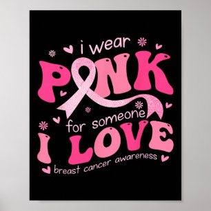 Wear Pink For Someone I Love Breast Cancer Support Poster