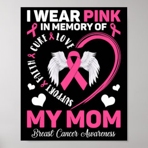 Wear Pink In Memory Of My Mum Breast Cancer Awaren Poster