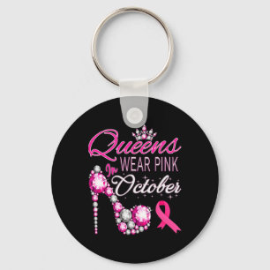 Wear Pink In October Breast Cancer Awareness Women Key Ring