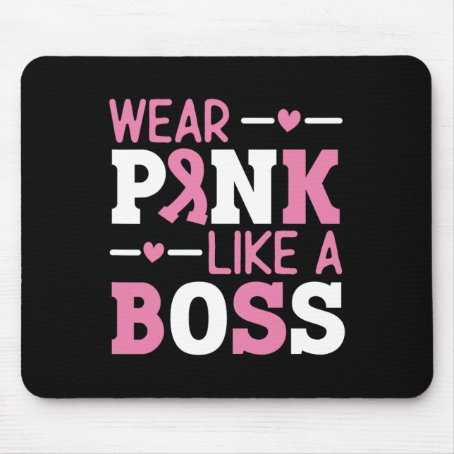 Wear Pink Like A Boss Pink Ribbon Breast Cancer Aw Mouse Mat (Front)