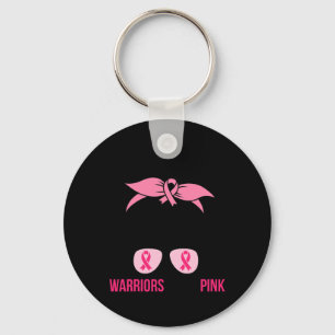 Wear Pink Messy Bun Mum Breast Cancer Awareness Key Ring