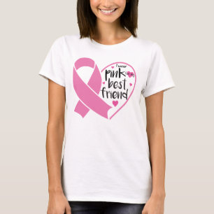 Wear Pink Ribbon for Friend Breast Cancer Warrior  T-Shirt