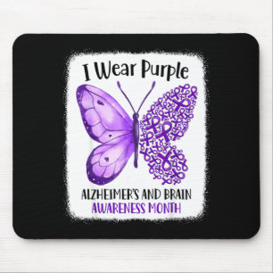 Wear purple alzheimer's and brain awareness month mouse mat