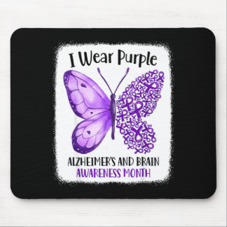 Wear purple alzheimer's and brain awareness month mouse mat