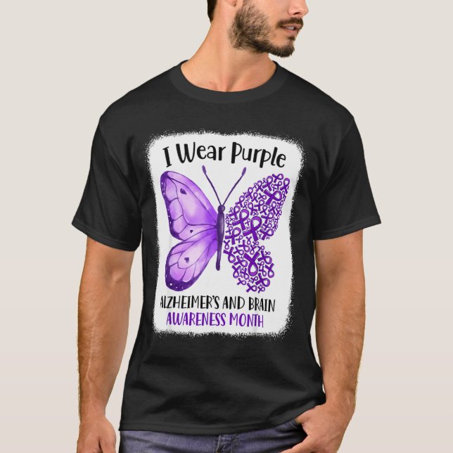 Wear purple alzheimer's and brain awareness month T-Shirt (Front)