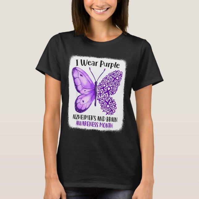 Wear purple alzheimer's and brain awareness month T-Shirt (Front)