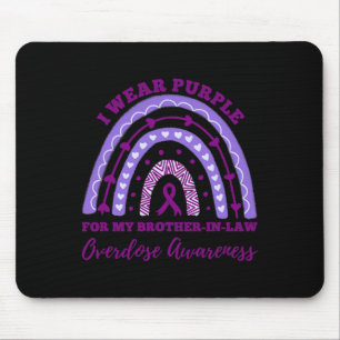 Wear Purple Brother In Law Overdose Awareness Rain Mouse Mat