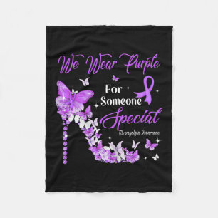Wear Purple Butterflies Fibromyalgia Awareness Fleece Blanket