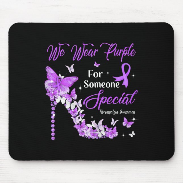 Wear Purple Butterflies Fibromyalgia Awareness  Mouse Mat (Front)