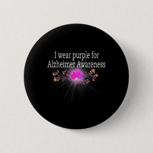 Wear Purple For Alzheimerheimer Awareness 6 Cm Round Badge