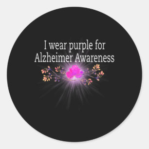 Wear Purple For Alzheimerheimer Awareness Classic Round Sticker