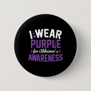 Wear Purple For Alzheimerheimer's Awareness Dement 6 Cm Round Badge