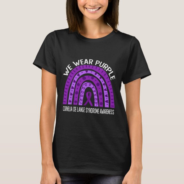 Wear Purple For Cornelia De Lange Syndrome Awarene T-Shirt (Front)