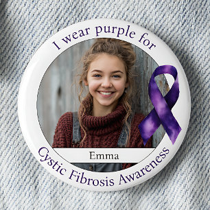 Wear Purple for Cystic Fibrosis Awareness Photo 6 Cm Round Badge