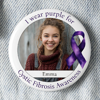 Wear Purple for Cystic Fibrosis Awareness Photo 6 Cm Round Badge