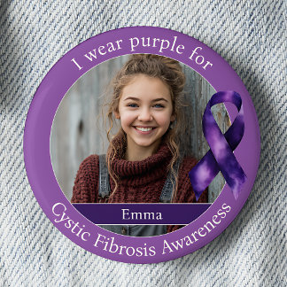 Wear Purple for Cystic Fibrosis Awareness Photo 6 Cm Round Badge