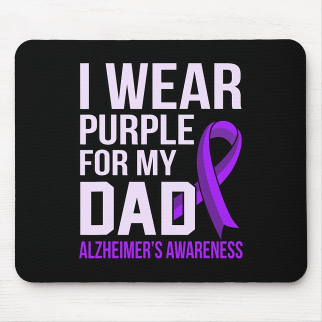 Wear Purple For Dad Alzheimer's Awareness Ribbon G Mouse Mat (Front)