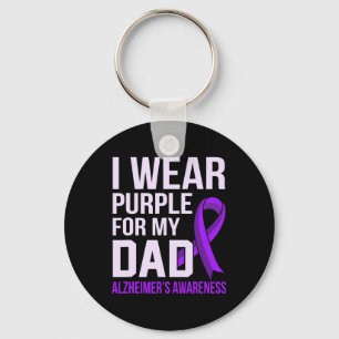 Wear Purple For Dad Heimerheimer's Awareness Ribbo Key Ring