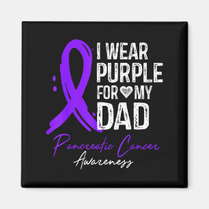 Wear Purple for Dad Shirt Pancreatic Cancer Magnet